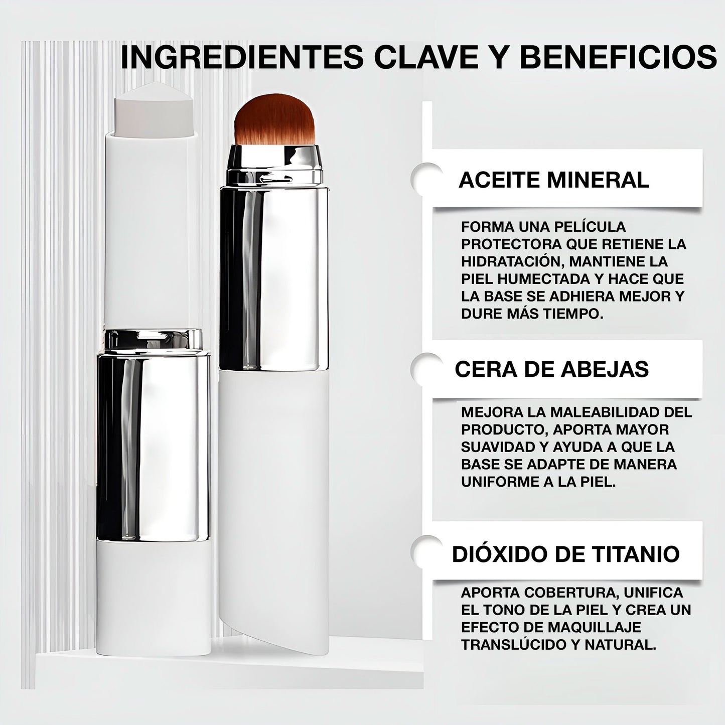 Color Changing Foundation Stick Brightens Concealer Stick Ouble Head with Brush Lightweight Moisturizing Brightening Cosmetics